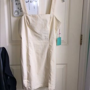 Never worn yellow and white striped dress